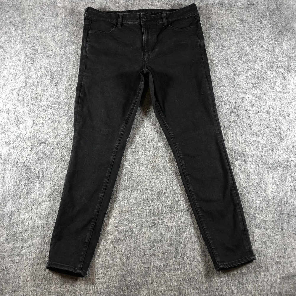 American Eagle Jegging Jeans Womens 14 Charcoal Stretch Denim